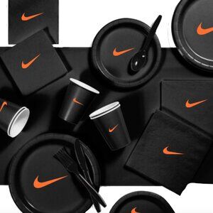 Custom Sw00sh Party, Birthday Party Dinnerware Set of 60 total pieces-Black